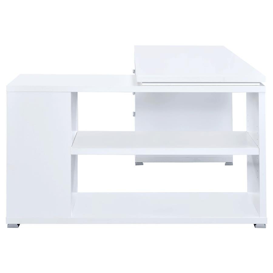 YVETTE 60-INCH 3-DRAWER L-SHAPE COMPUTER DESK WHITE - Image 6