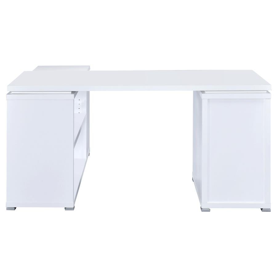 YVETTE 60-INCH 3-DRAWER L-SHAPE COMPUTER DESK WHITE - Image 8