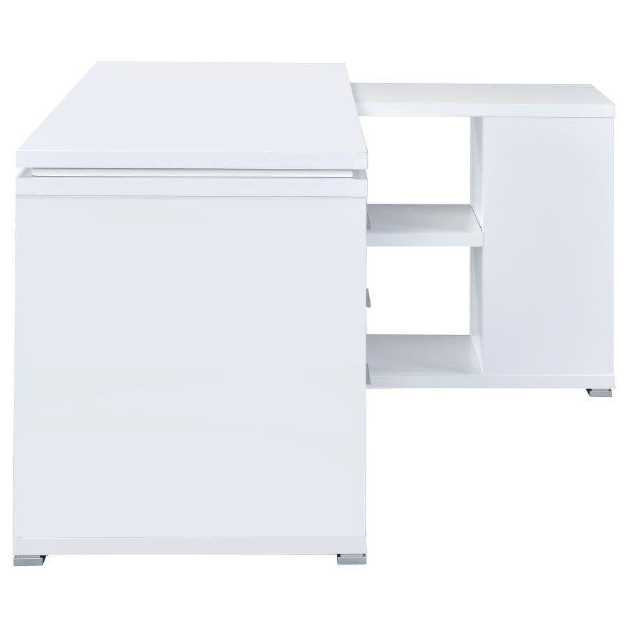 YVETTE 60-INCH 3-DRAWER L-SHAPE COMPUTER DESK WHITE - Image 9