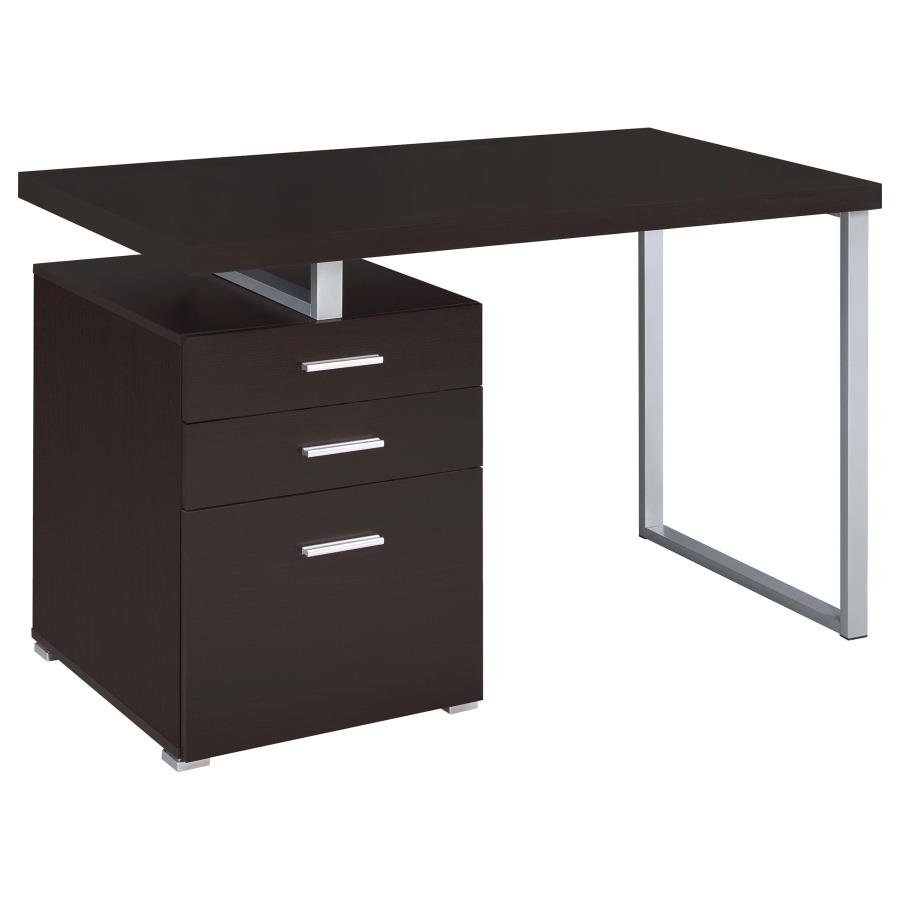 BRENNAN 47-INCH 3-DRAWER OFFICE COMPUTER DESK CAPPUCCINO