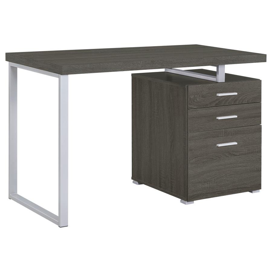BRENNAN 47-INCH 3-DRAWER OFFICE COMPUTER DESK WEATHERED GREY