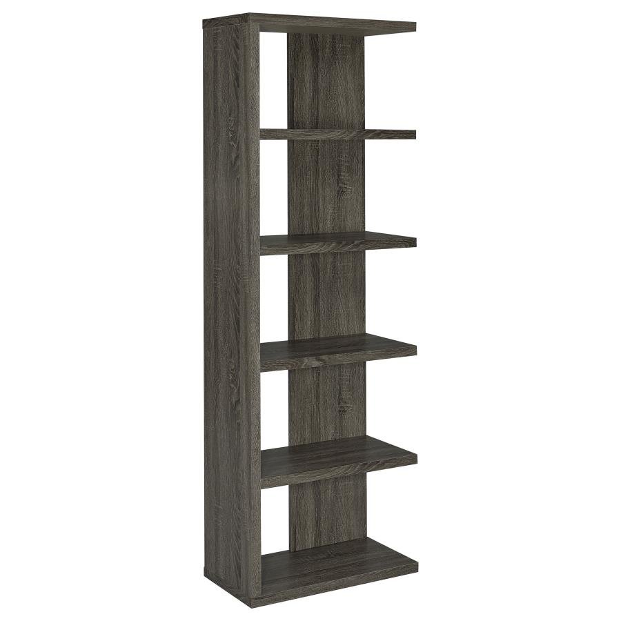HARRISON 71-INCH 5-SHELF BOOKSHELF WEATHERED GREY