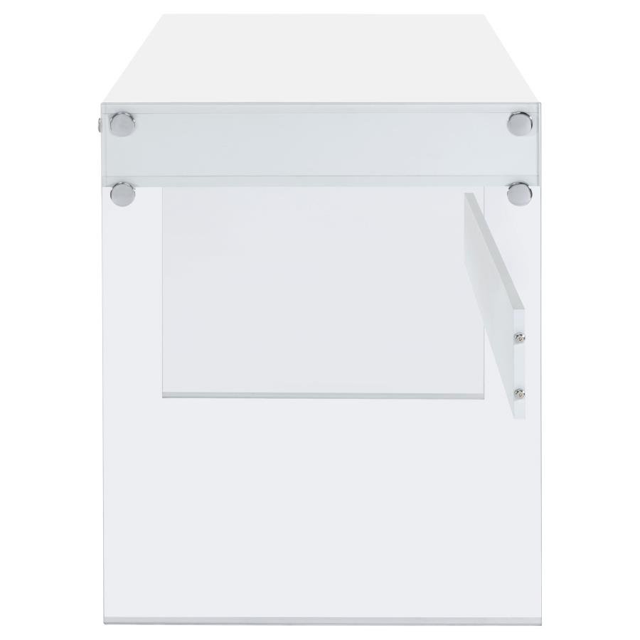 DOBREV 48-INCH 2-DRAWER WRITING DESK WHITE HIGH GLOSS - Image 6