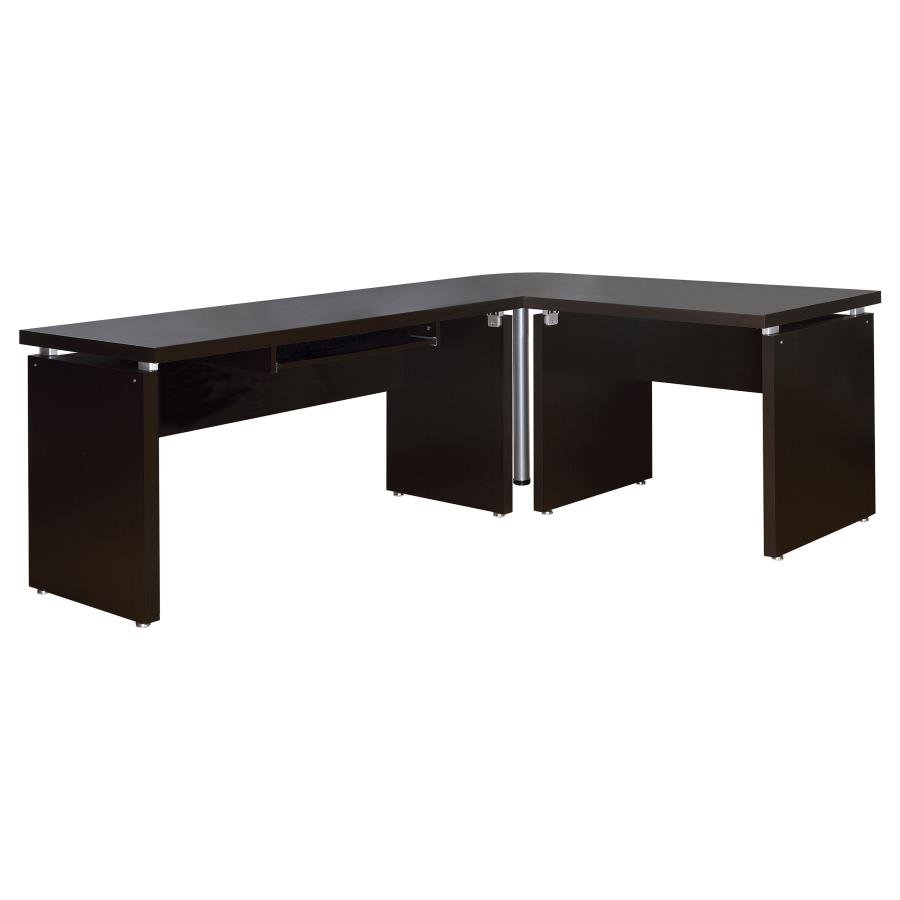 SKYLAR 83-INCH L-SHAPED OFFICE COMPUTER DESK CAPPUCCINO