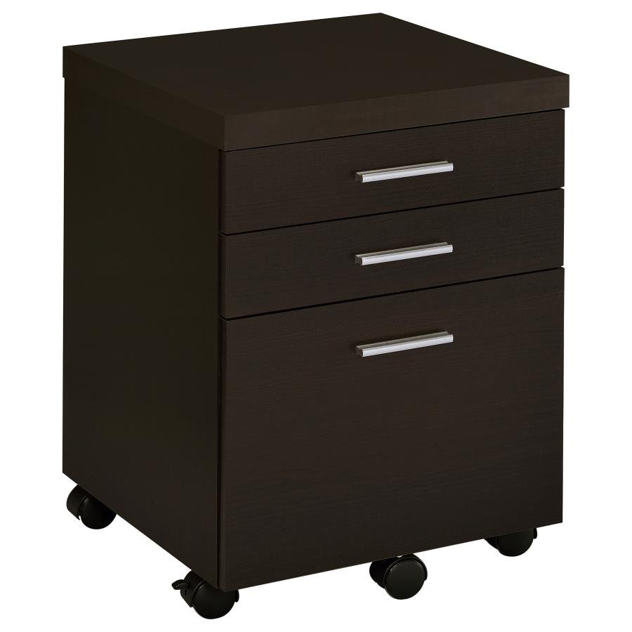 SKYLAR 3-DRAWER HOME OFFICE MOBILE FILE CABINET CAPPUCCINO