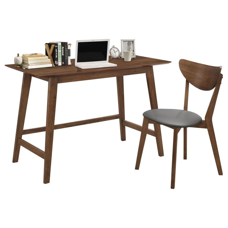 KARRI 2-PIECE HOME OFFICE COMPUTER DESK AND CHAIR SET WALNUT