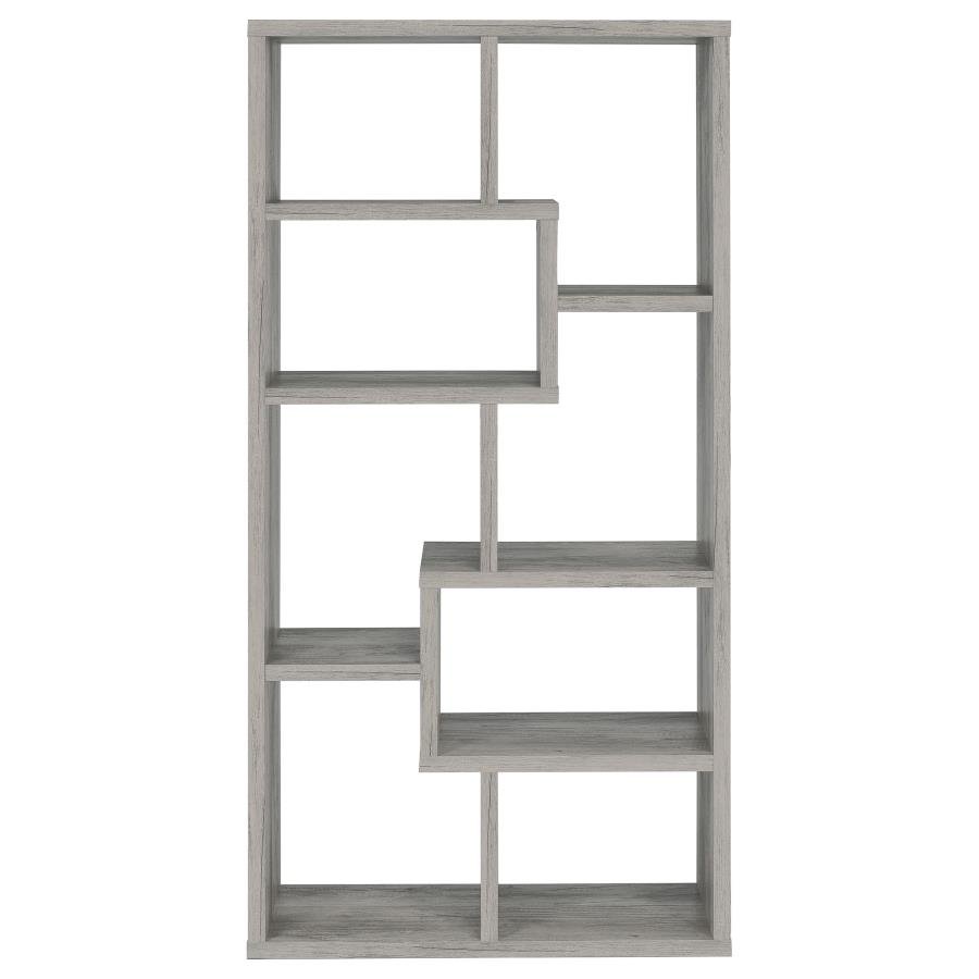 THEO 71-INCH 6-SHELF BOOKSHELF GREY DRIFTWOOD - Image 3