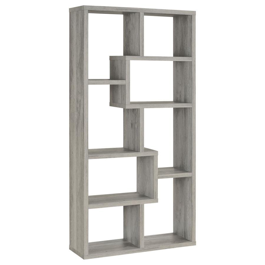 THEO 71-INCH 6-SHELF BOOKSHELF GREY DRIFTWOOD - Image 6