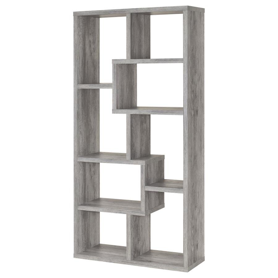 THEO 71-INCH 6-SHELF BOOKSHELF GREY DRIFTWOOD - Image 8