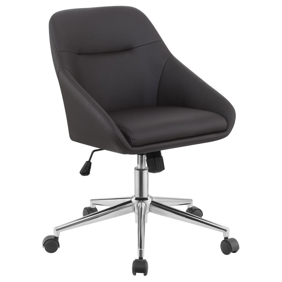 JACKMAN UPHOLSTERED ADJUSTABLE HOME OFFICE DESK CHAIR BROWN