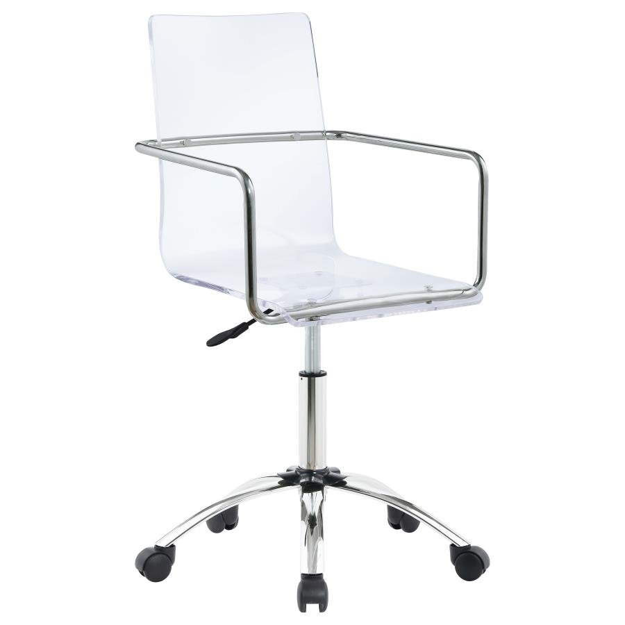 AMATURO ACRYLIC ADJUSTABLE HOME OFFICE DESK CHAIR CLEAR - Image 3