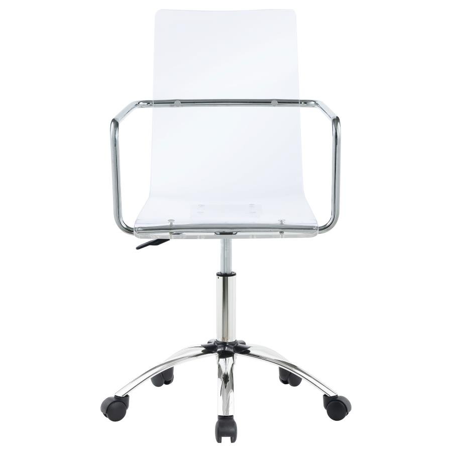 AMATURO ACRYLIC ADJUSTABLE HOME OFFICE DESK CHAIR CLEAR - Image 4