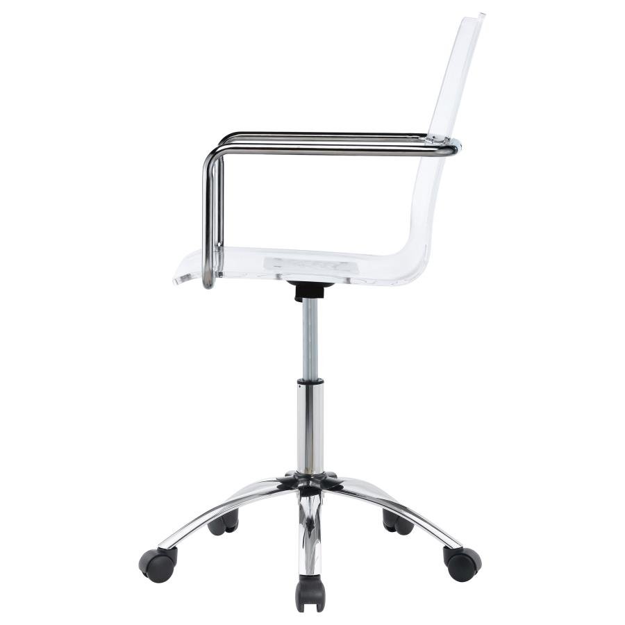AMATURO ACRYLIC ADJUSTABLE HOME OFFICE DESK CHAIR CLEAR - Image 5