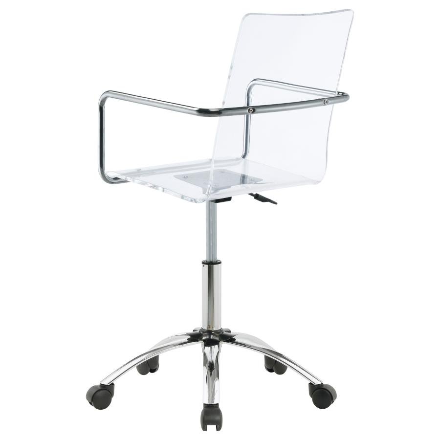 AMATURO ACRYLIC ADJUSTABLE HOME OFFICE DESK CHAIR CLEAR - Image 6