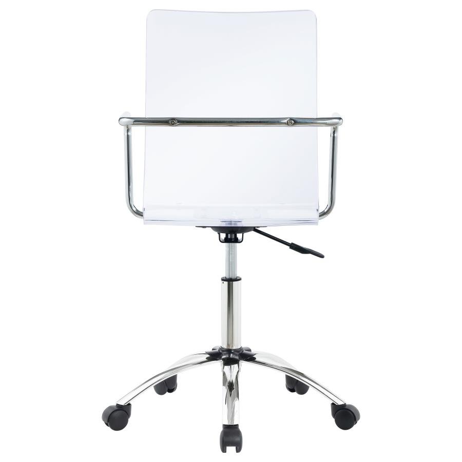 AMATURO ACRYLIC ADJUSTABLE HOME OFFICE DESK CHAIR CLEAR - Image 7