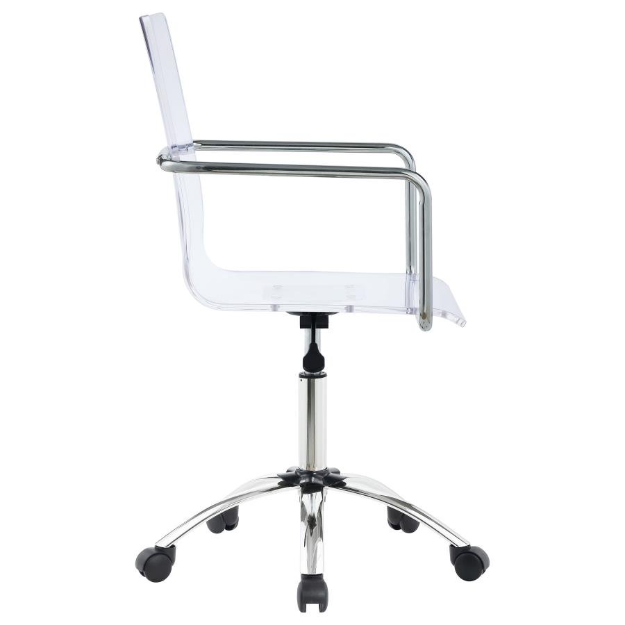 AMATURO ACRYLIC ADJUSTABLE HOME OFFICE DESK CHAIR CLEAR - Image 8