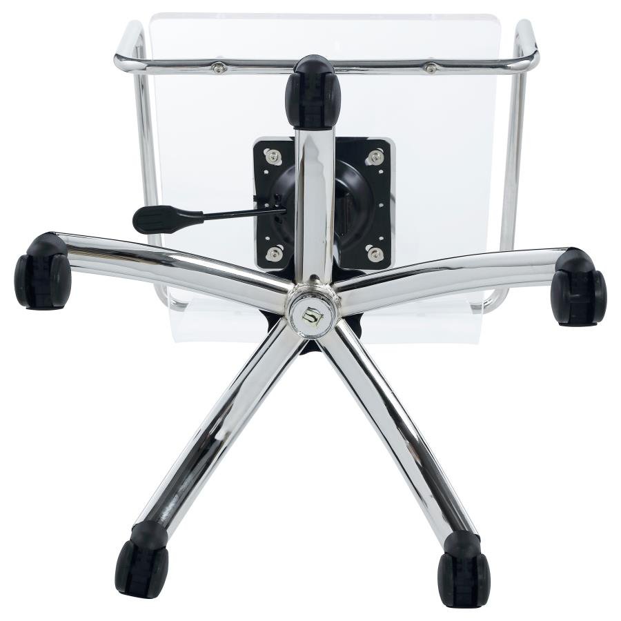 AMATURO ACRYLIC ADJUSTABLE HOME OFFICE DESK CHAIR CLEAR - Image 9