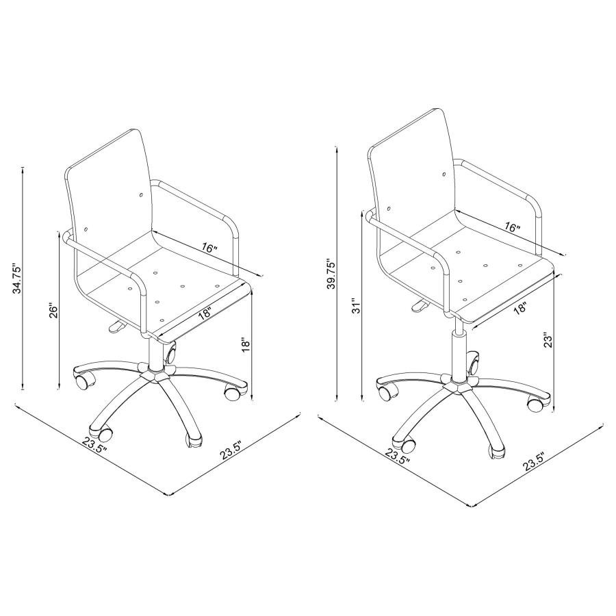 AMATURO ACRYLIC ADJUSTABLE HOME OFFICE DESK CHAIR CLEAR - Image 10