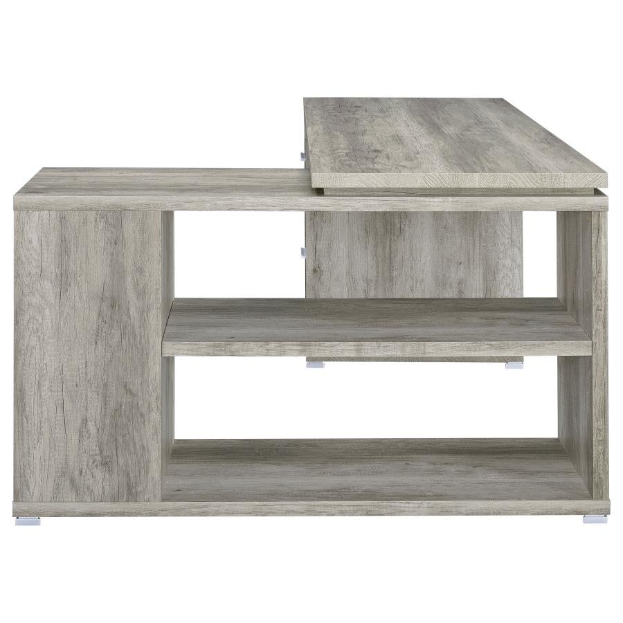 YVETTE 60-INCH 3-DRAWER L-SHAPE COMPUTER DESK GREY DRIFTWOOD - Image 7