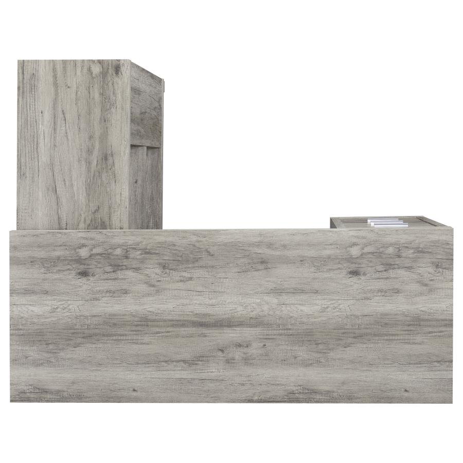 YVETTE 60-INCH 3-DRAWER L-SHAPE COMPUTER DESK GREY DRIFTWOOD - Image 10