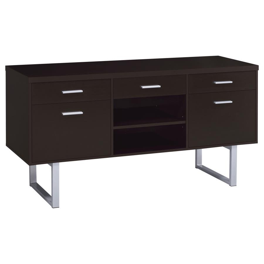 LAWTEY 5-DRAWER HOME OFFICE STORAGE CREDENZA CAPPUCCINO