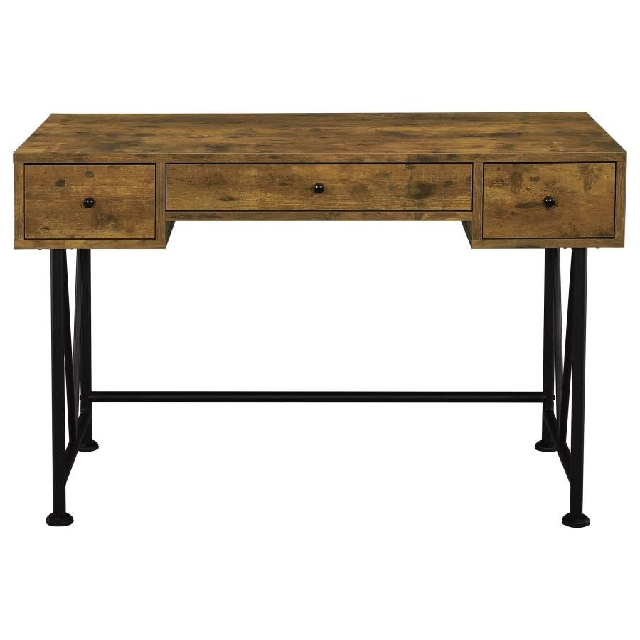 ANALIESE 2-PIECE COMPUTER DESK BOOKCASE SET RUSTIC NUTMEG - Image 7