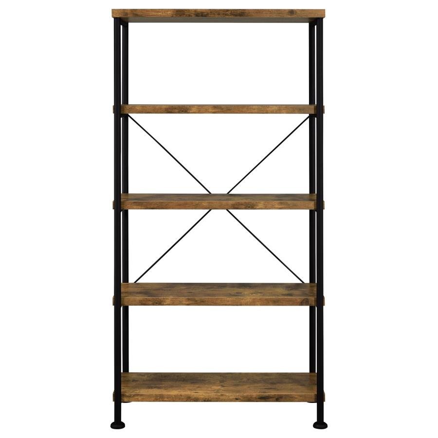 ANALIESE 2-PIECE COMPUTER DESK BOOKCASE SET RUSTIC NUTMEG - Image 9