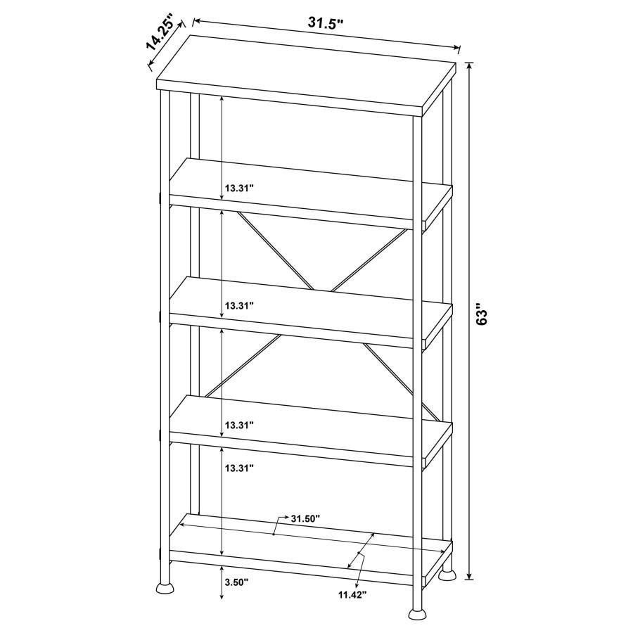 ANALIESE 2-PIECE COMPUTER DESK BOOKCASE SET RUSTIC NUTMEG - Image 13