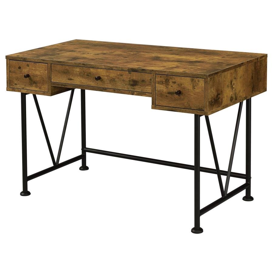 ANALIESE 47-INCH 3-DRAWER WRITING DESK RUSTIC NUTMEG