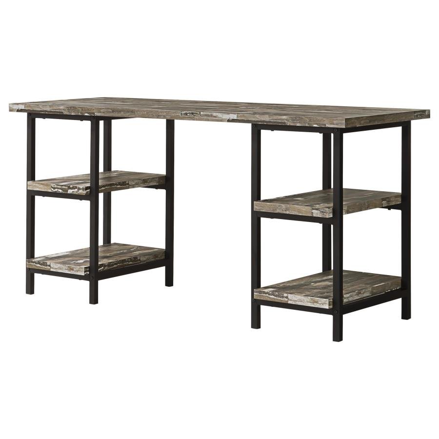 KEMPER 59-INCH 4-SHELF WRITING DESK WEATHERED BROWN