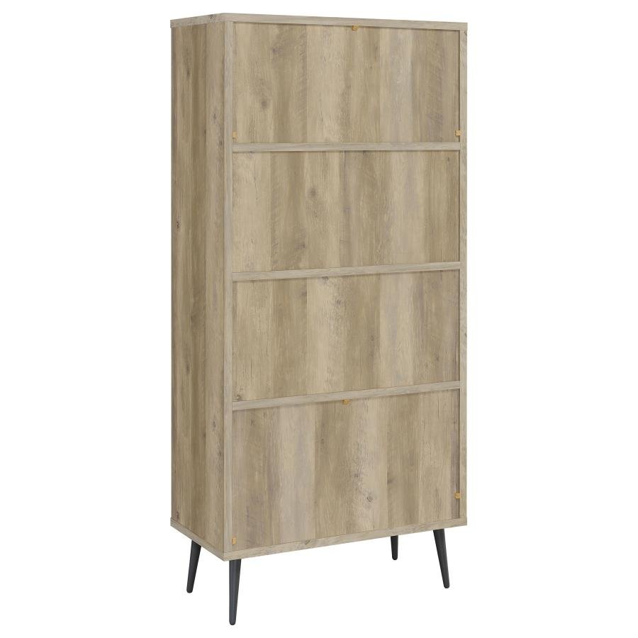 MAEVE 70-INCH 3-SHELF BOOKCASE WITH DRAWERS DISTRESSED PINE - Image 7