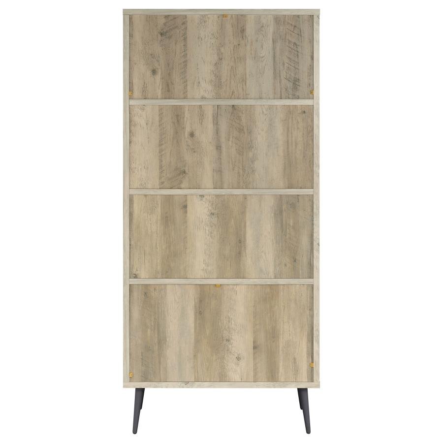 MAEVE 70-INCH 3-SHELF BOOKCASE WITH DRAWERS DISTRESSED PINE - Image 8