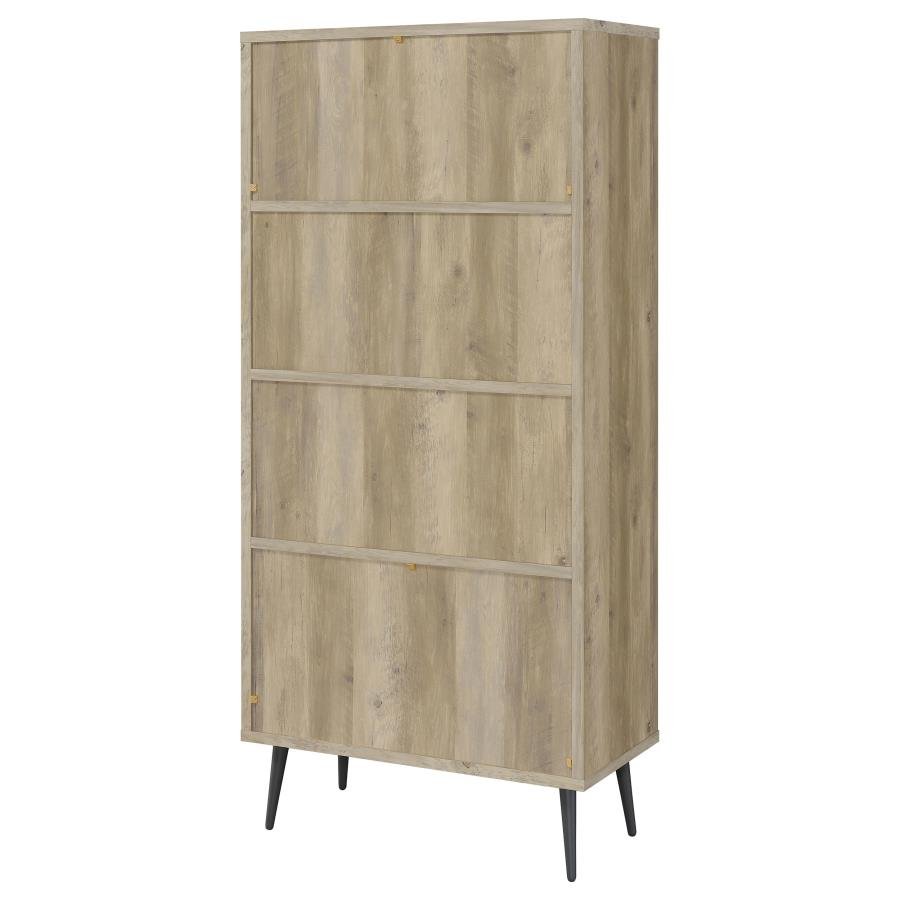 MAEVE 70-INCH 3-SHELF BOOKCASE WITH DRAWERS DISTRESSED PINE - Image 9