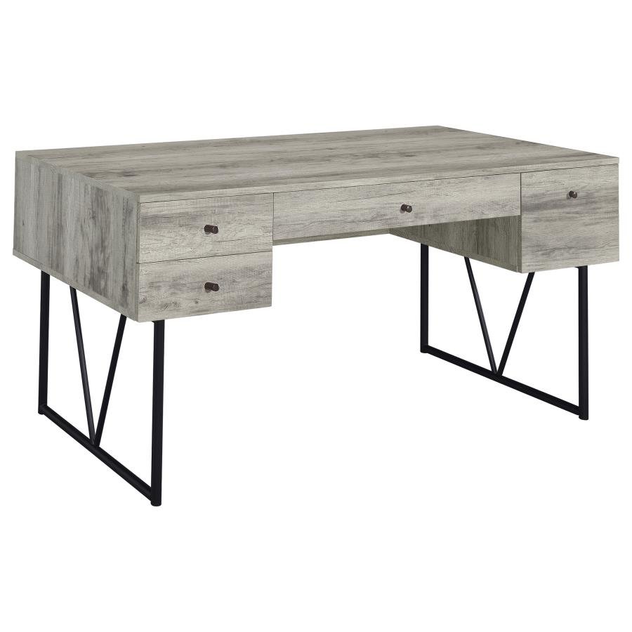 ANALIESE 63-INCH 4-DRAWER WRITING DESK GREY DRIFTWOOD