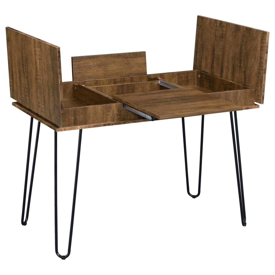 SHEERAN 47-INCH WRITING DESK WITH STORAGE RUSTIC AMBER - Image 4