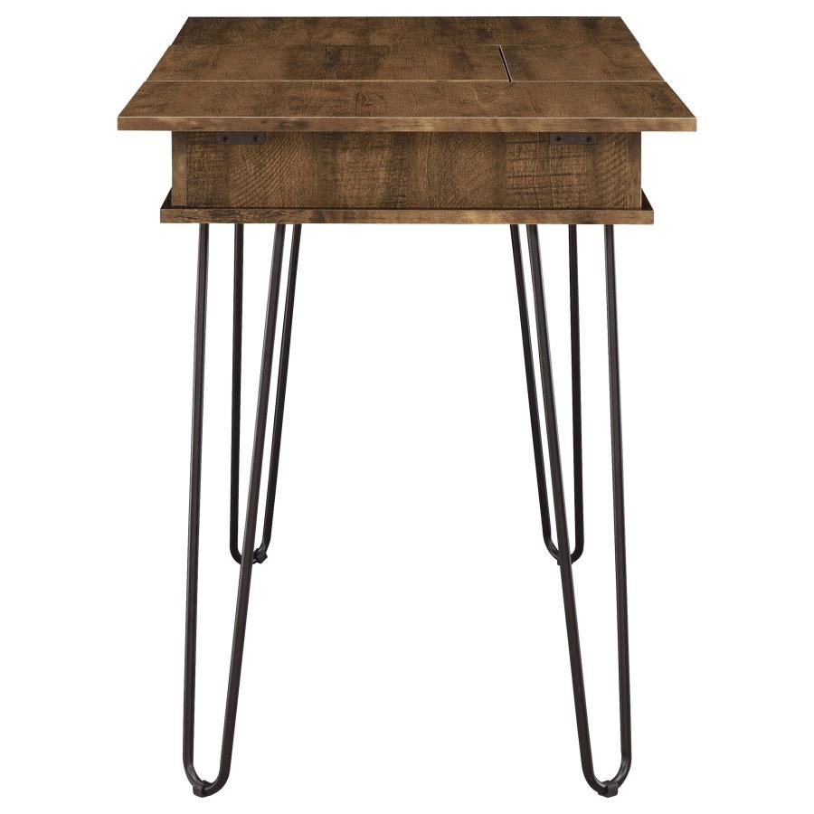 SHEERAN 47-INCH WRITING DESK WITH STORAGE RUSTIC AMBER - Image 6