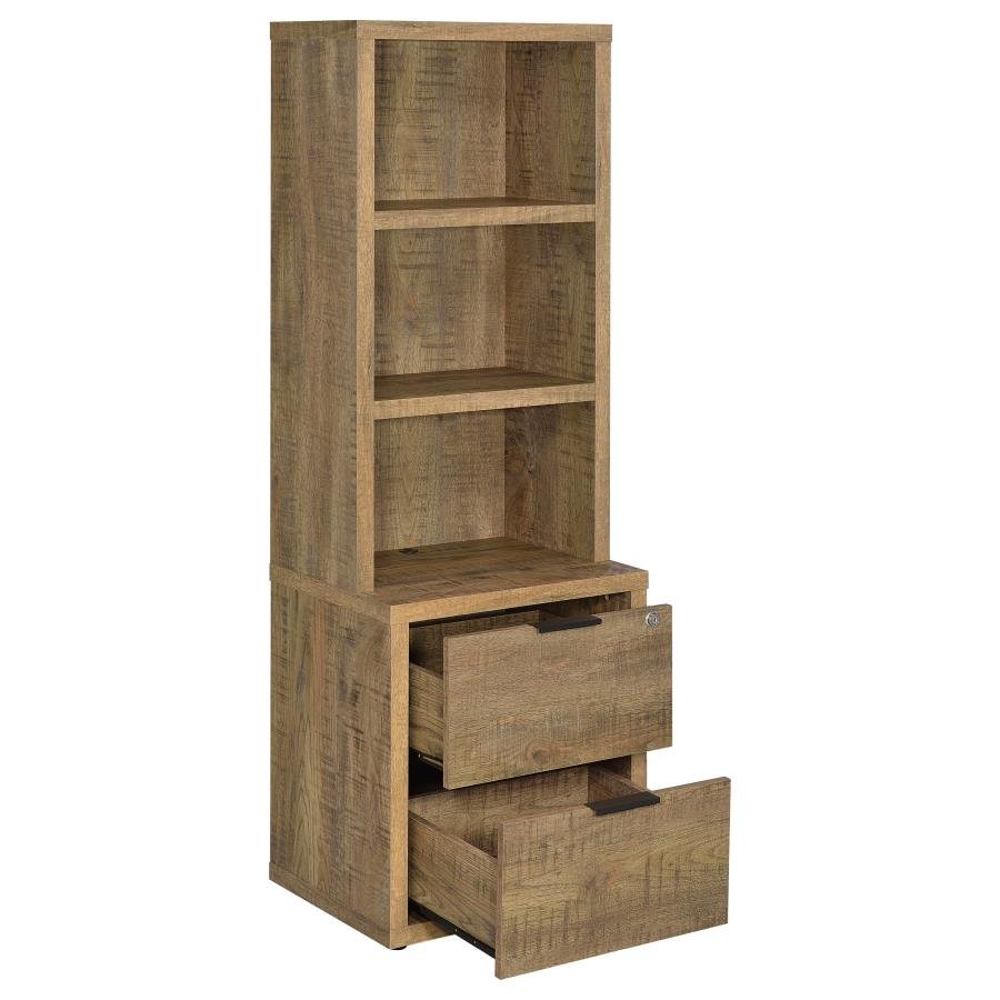 802693_03x900.jpg WESTPARK 3-SHELF BOOKCASE USB AND LOCKABLE DRAWER MANGO - Image 3