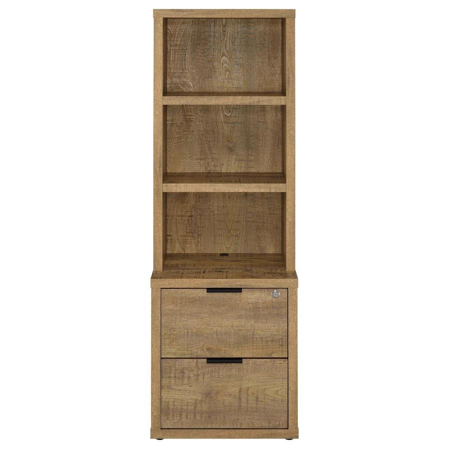 802693_04x900.jpg WESTPARK 3-SHELF BOOKCASE USB AND LOCKABLE DRAWER MANGO - Image 4