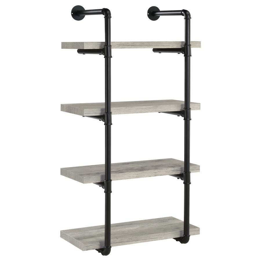 ELMCREST 24-INCH 4-SHELF WALL BOOKSHELF GREY DRIFTWOOD