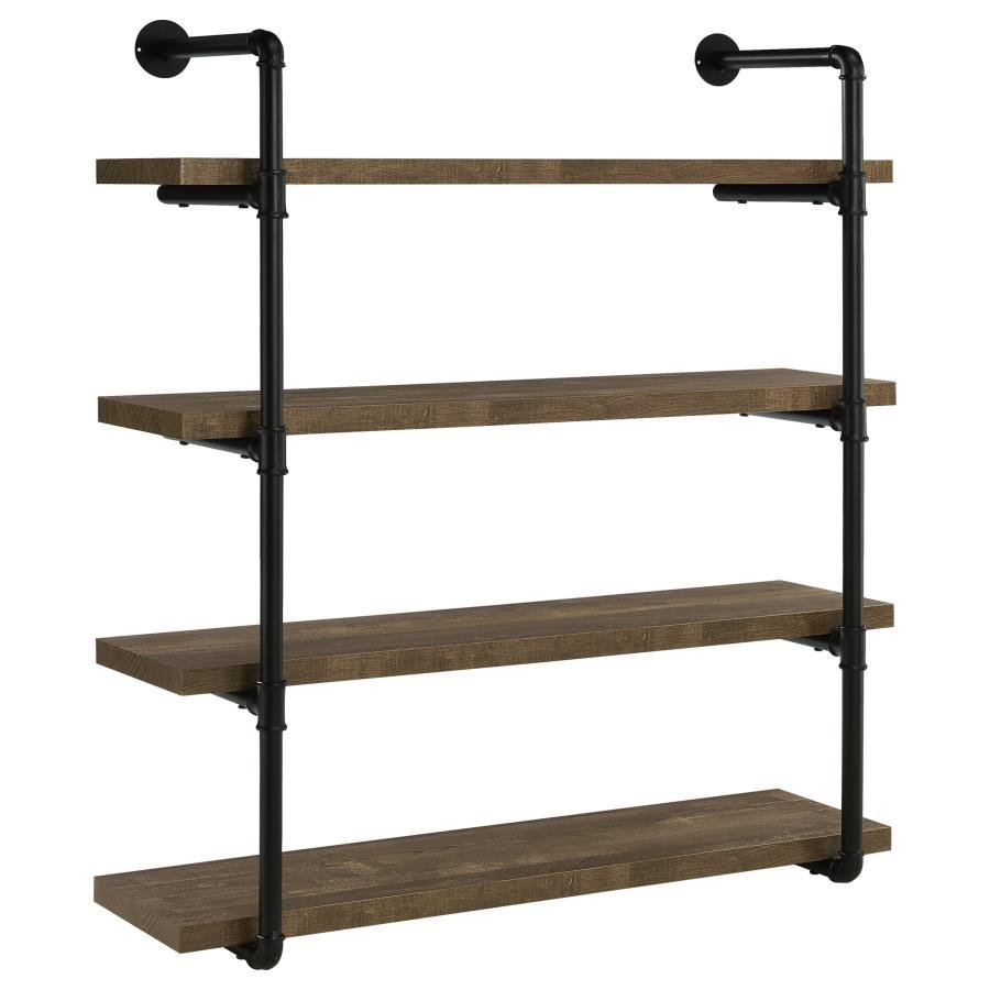 ELMCREST 39-INCH 4-SHELF WALL BOOKSHELF RUSTIC OAK