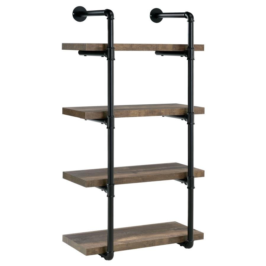 ELMCREST 24-INCH 4-SHELF WALL BOOKSHELF RUSTIC OAK