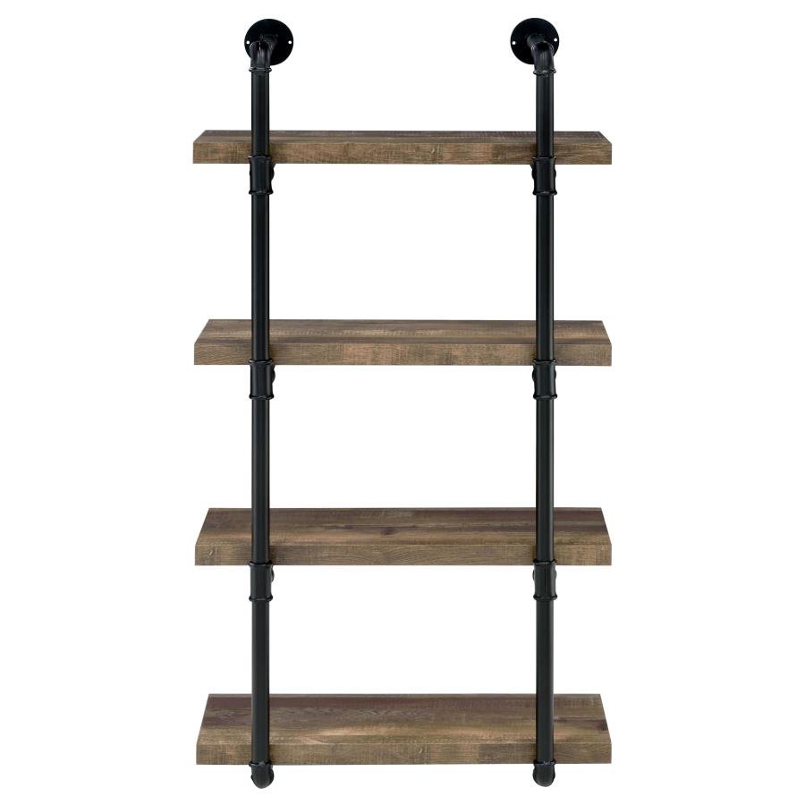 ELMCREST 24-INCH 4-SHELF WALL BOOKSHELF RUSTIC OAK - Image 3