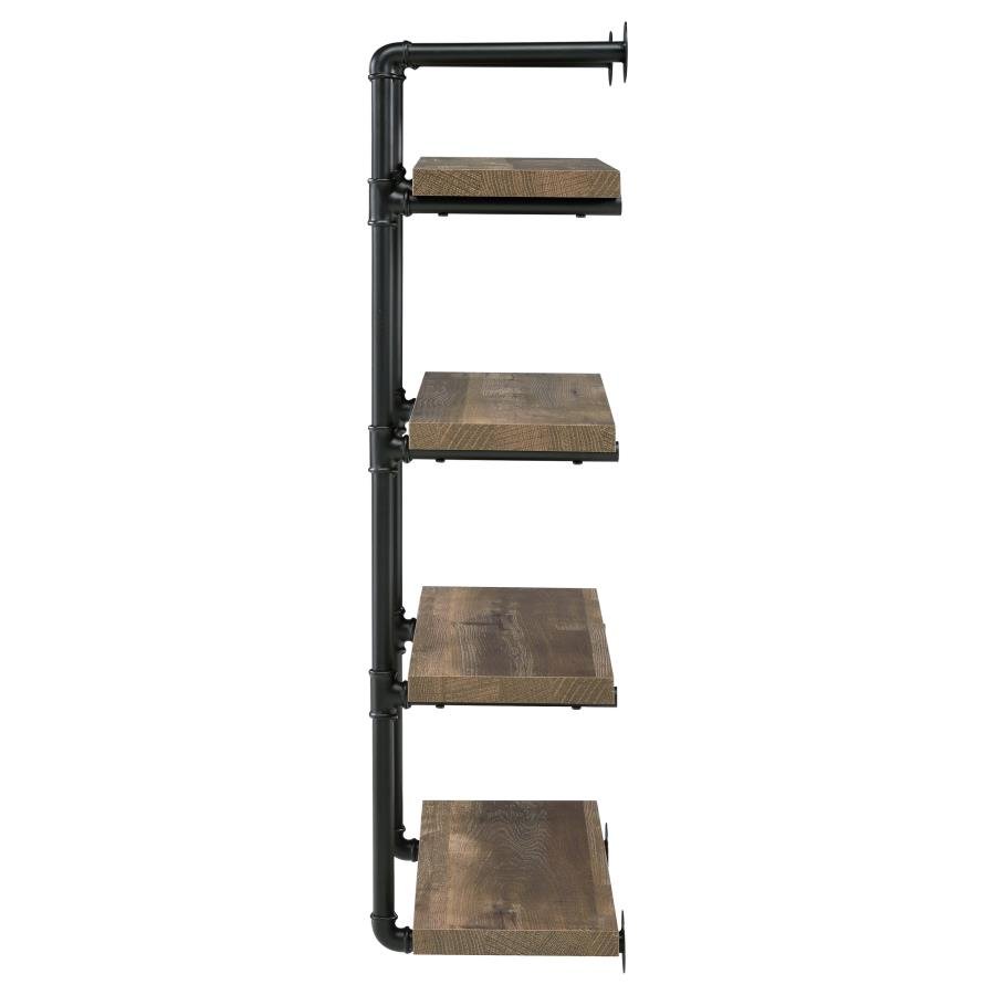ELMCREST 24-INCH 4-SHELF WALL BOOKSHELF RUSTIC OAK - Image 5