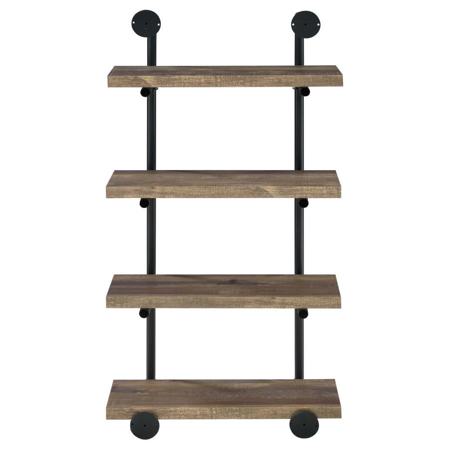 ELMCREST 24-INCH 4-SHELF WALL BOOKSHELF RUSTIC OAK - Image 7