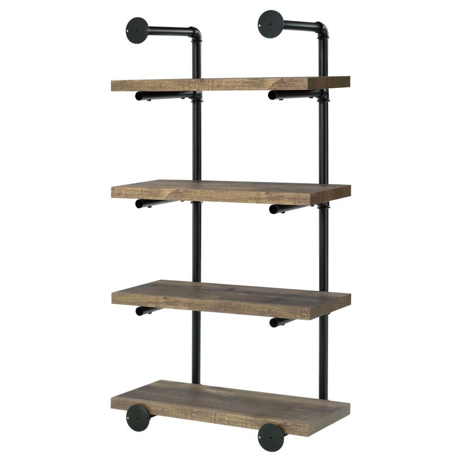 ELMCREST 24-INCH 4-SHELF WALL BOOKSHELF RUSTIC OAK - Image 8