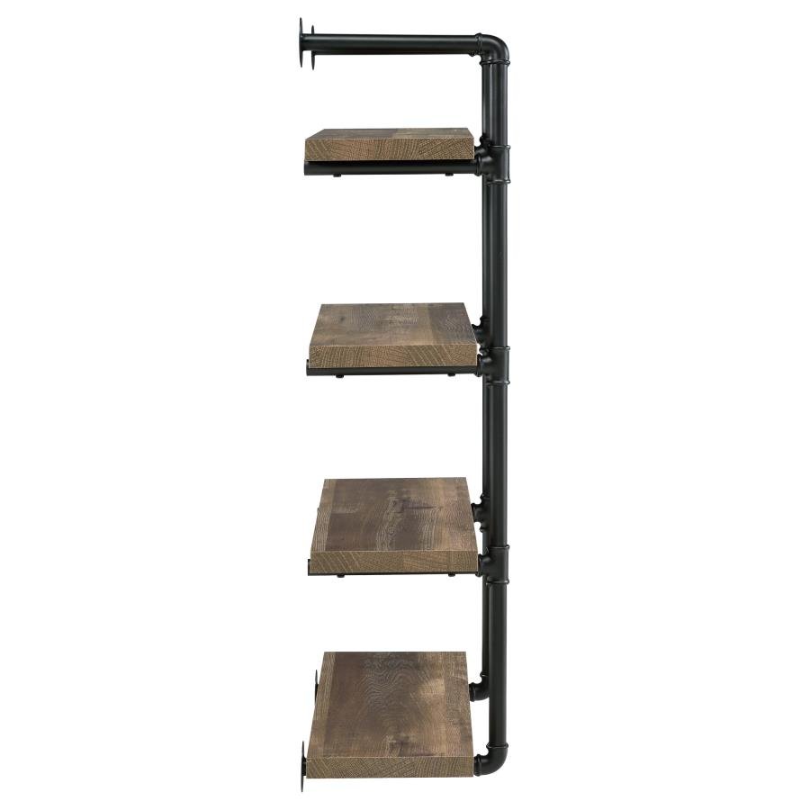 ELMCREST 24-INCH 4-SHELF WALL BOOKSHELF RUSTIC OAK - Image 9