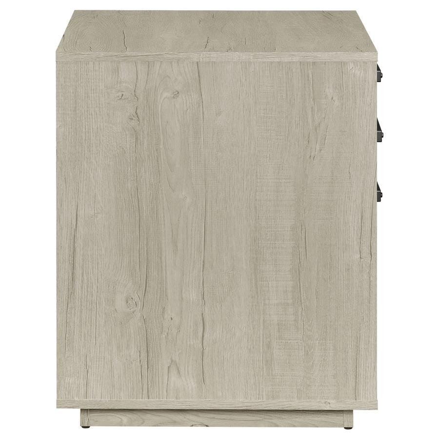 LOOMIS 3-DRAWER HOME OFFICE FILE CABINET WHITEWASHED GREY - Image 10