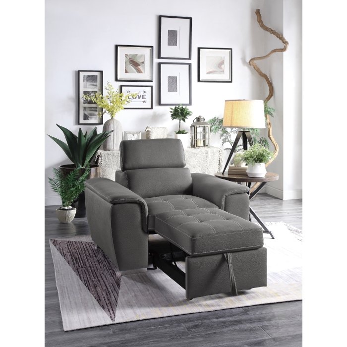 8228GY-1 Chair with Pull-out Ottoman - Image 6