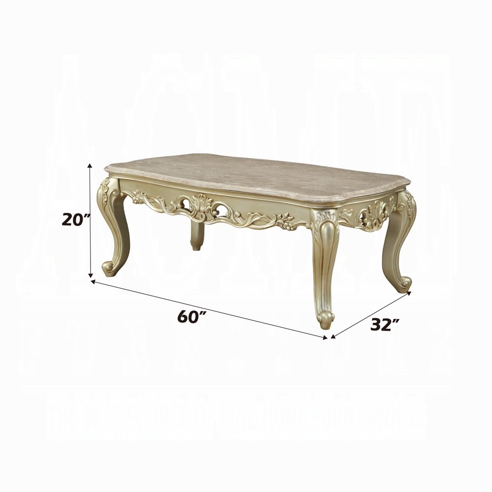 82440_dim.jpg Gorsedd Coffee Table W/Marble Top - Image 2
