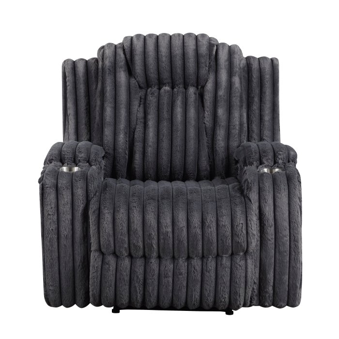 8348DGY-1 Reclining Chair with Cup Holders